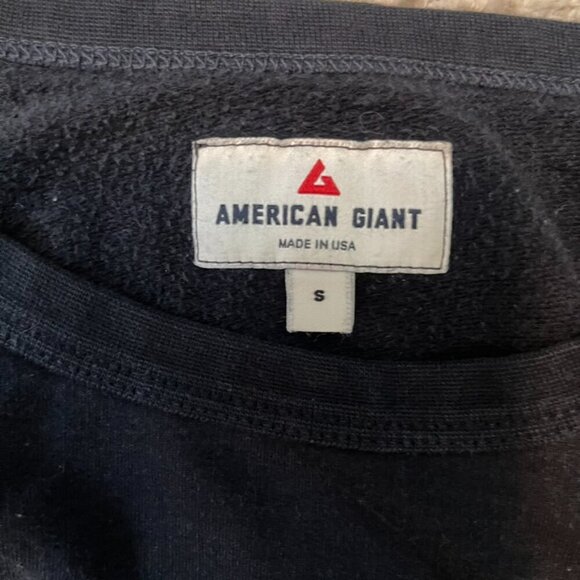 American Giant Women's Sweatshirt French Terry Crew Pullover USA Black Small - Picture 6 of 9